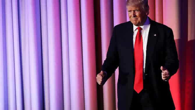 Republican Presidential Nominee Donald Trump Holds Election Night Event In New York City