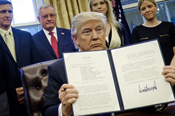 President Trump Signs Executive Orders In The Oval Office