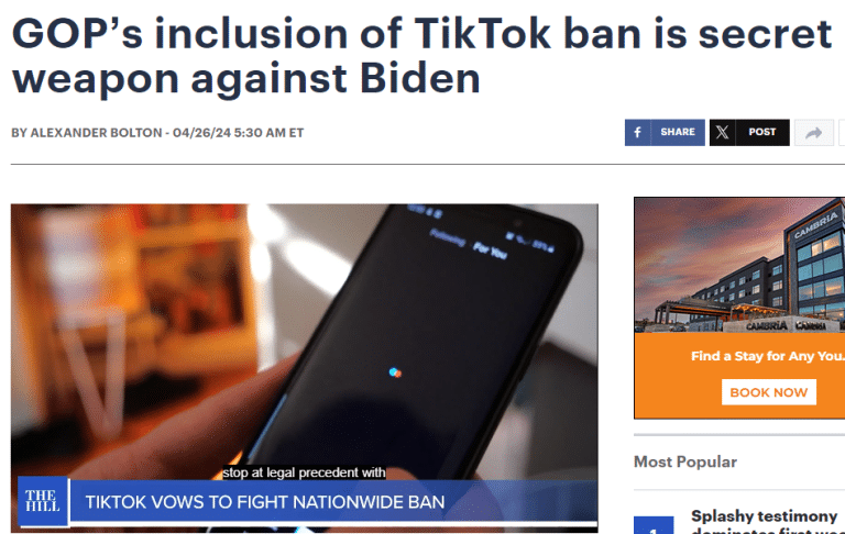 TikTok法案是共和党针对拜登的秘密武器