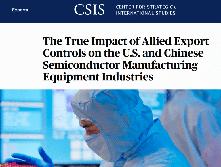 CSIS：盟国出口管制对美国和中国半导体制造设备行业的真正影响