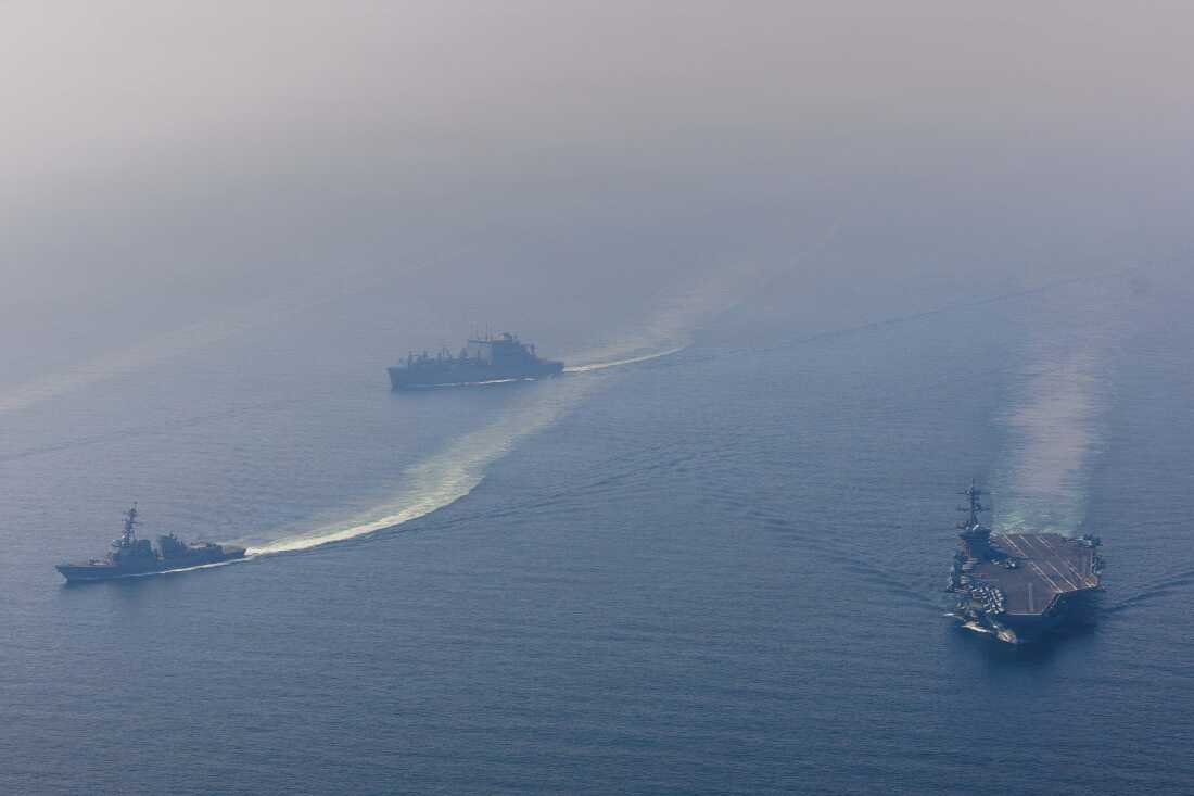 USS Abraham Lincoln Carrier Strike Group In Arabian Sea